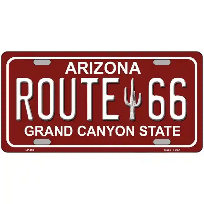 ROUTE66 ペナントプレート Route 66 Arizona Red Novelty Metal