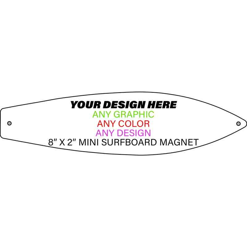 Personalized Design Your Own Custom Novelty Aluminum Mini Surfboard Magnet