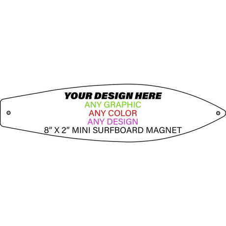Personalized Design Your Own Custom Novelty Aluminum Mini Surfboard Magnet