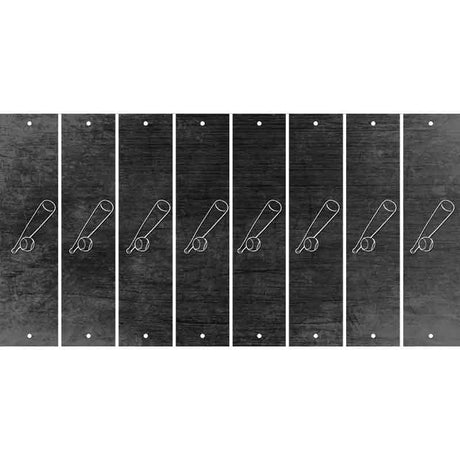 Black Oil Rubbed Cut Fun Strips (Set of 8) BASKETBALL