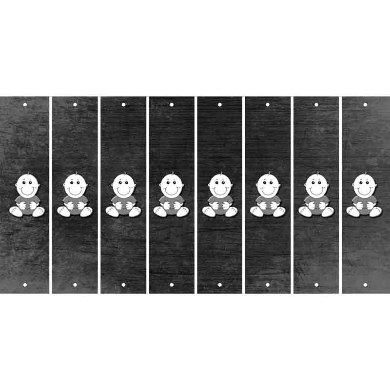 Black Oil Rubbed Cut Fun Strips (Set of 8) BABY GIRL