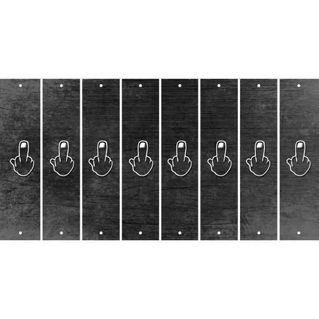 Black Oil Rubbed Cut Fun Strips (Set of 8) MIDDLE FINGER