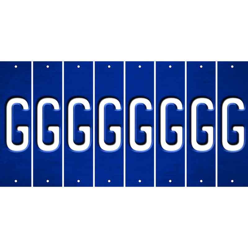 Blue Oil Rubbed Cut Fun Strips (Set of 8) H