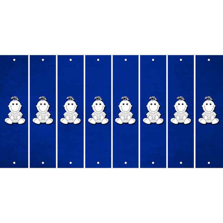 Blue Oil Rubbed Cut Fun Strips (Set of 8) BASEBALL