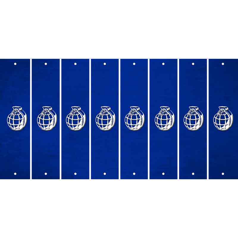 Blue Oil Rubbed Cut Fun Strips (Set of 8) HAND GRENADE