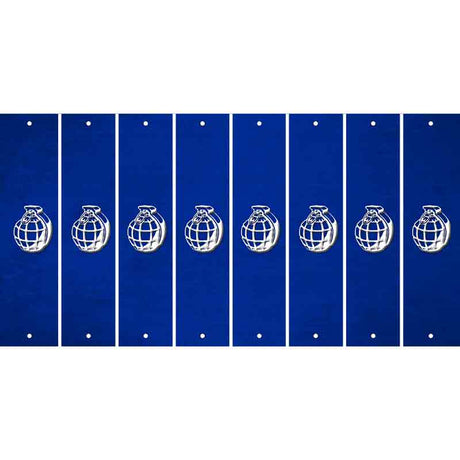 Blue Oil Rubbed Cut Fun Strips (Set of 8) HAND GRENADE