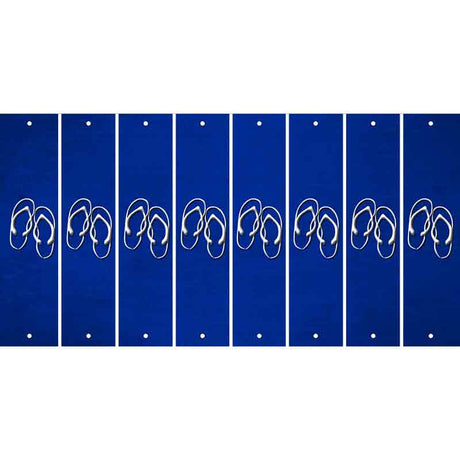 Blue Oil Rubbed Cut Fun Strips (Set of 8) FLIP FLOPS