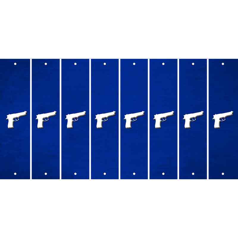 Blue Oil Rubbed Cut Fun Strips (Set of 8) HANDGUN