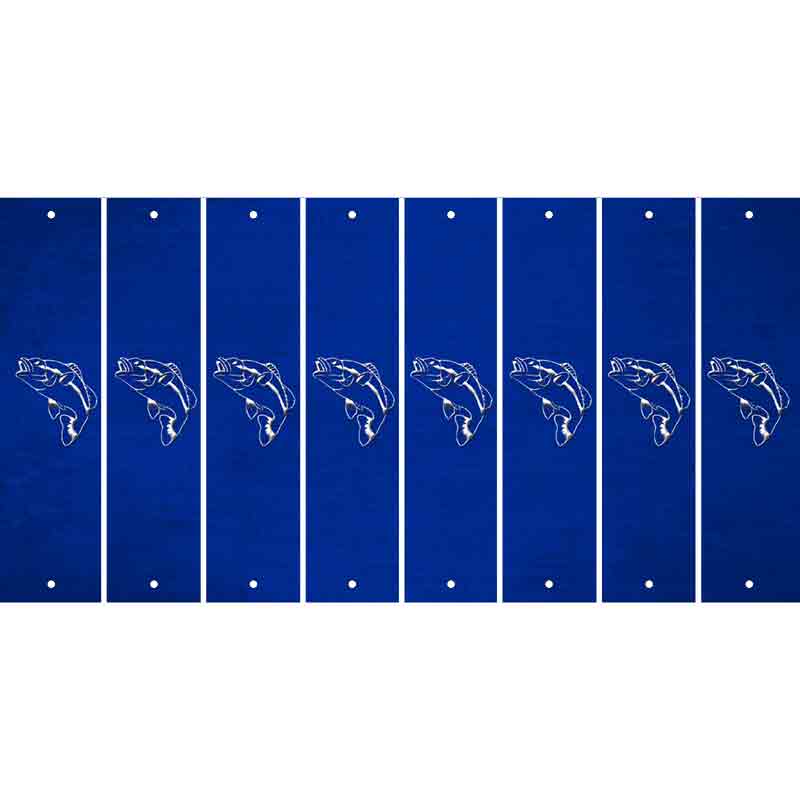 Blue Oil Rubbed Cut Fun Strips (Set of 8) FISH