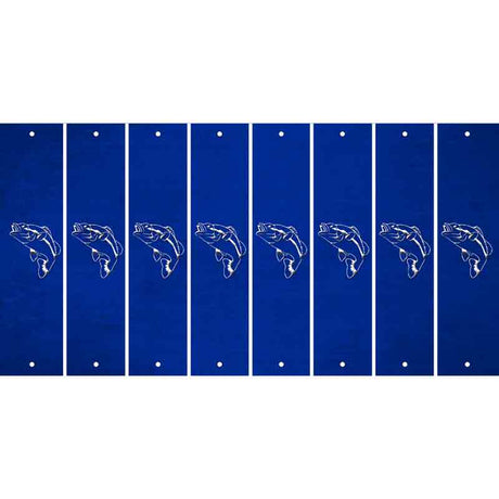 Blue Oil Rubbed Cut Fun Strips (Set of 8) FISH