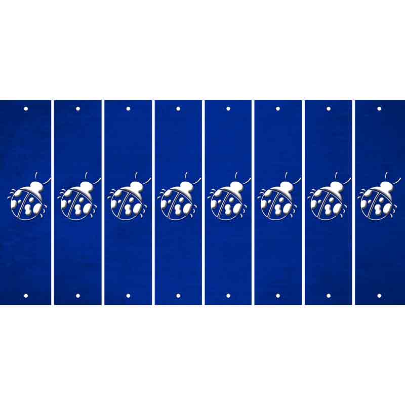 Blue Oil Rubbed Cut Fun Strips (Set of 8) LADYBUG