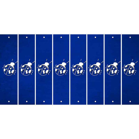 Blue Oil Rubbed Cut Fun Strips (Set of 8) LADYBUG