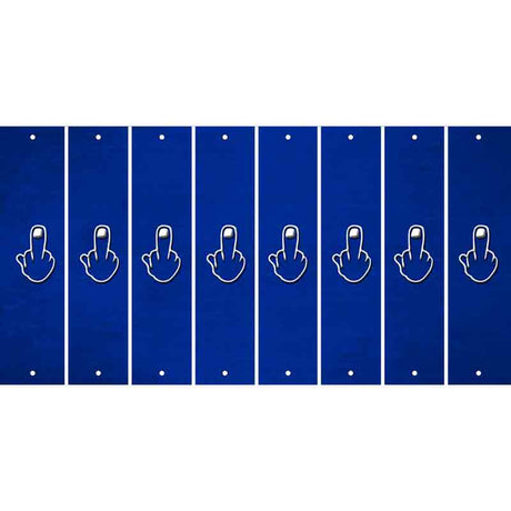 Blue Oil Rubbed Cut Fun Strips (Set of 8) MIDDLE FINGER