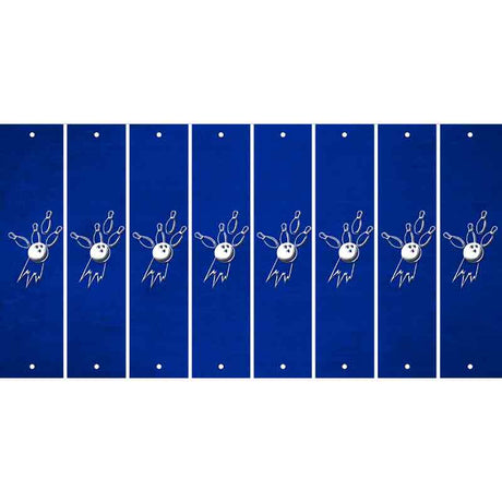 Blue Oil Rubbed Cut Fun Strips (Set of 8) BOWLING