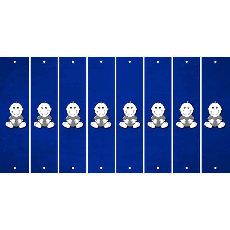 Blue Oil Rubbed Cut Fun Strips (Set of 8) BABY GIRL