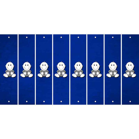 Blue Oil Rubbed Cut Fun Strips (Set of 8) BABY GIRL