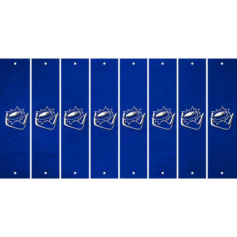 Blue Oil Rubbed Cut Fun Strips (Set of 8) HOCKEY PUCK