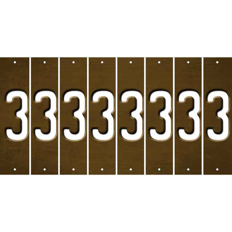 Brown Oil Rubbed Cut Fun Strips (Set of 8) 4