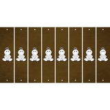 Brown Oil Rubbed Cut Fun Strips (Set of 8) BASEBALL