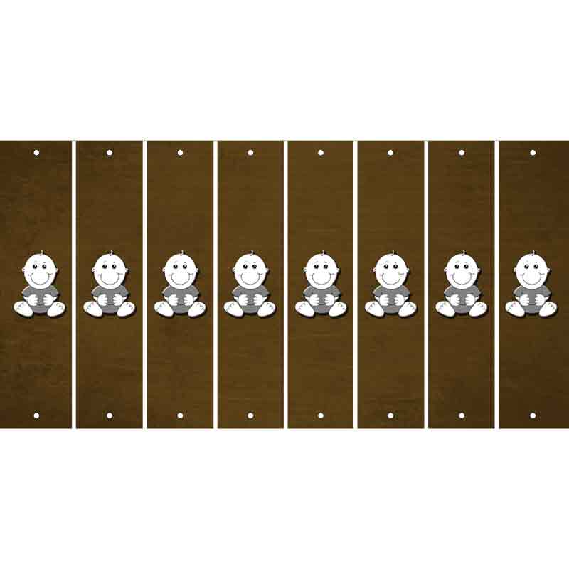 Brown Oil Rubbed Cut Fun Strips (Set of 8) BABY GIRL