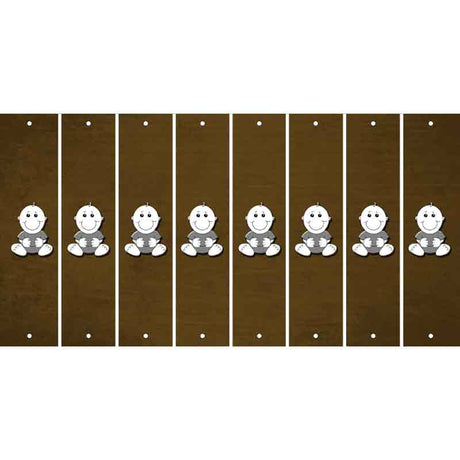 Brown Oil Rubbed Cut Fun Strips (Set of 8) BABY GIRL