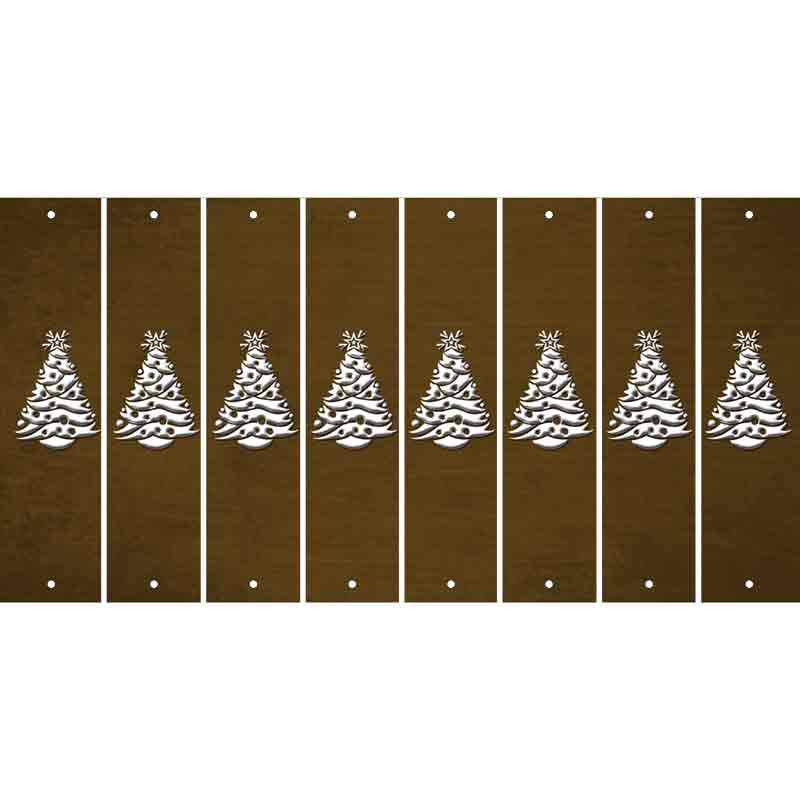 Brown Oil Rubbed Cut Fun Strips (Set of 8) CHRISTMAS TREE