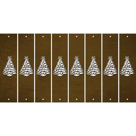 Brown Oil Rubbed Cut Fun Strips (Set of 8) CHRISTMAS TREE