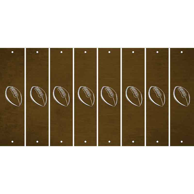 Brown Oil Rubbed Cut Fun Strips (Set of 8) FOOTBALL