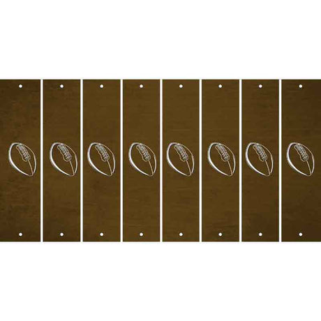 Brown Oil Rubbed Cut Fun Strips (Set of 8) FOOTBALL