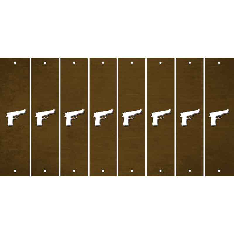 Brown Oil Rubbed Cut Fun Strips (Set of 8) HANDGUN