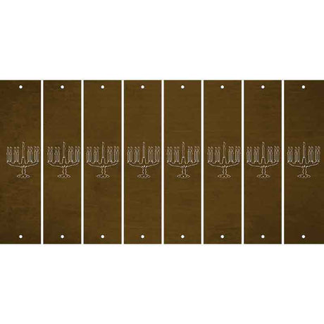 Brown Oil Rubbed Cut Fun Strips (Set of 8) MENORAH