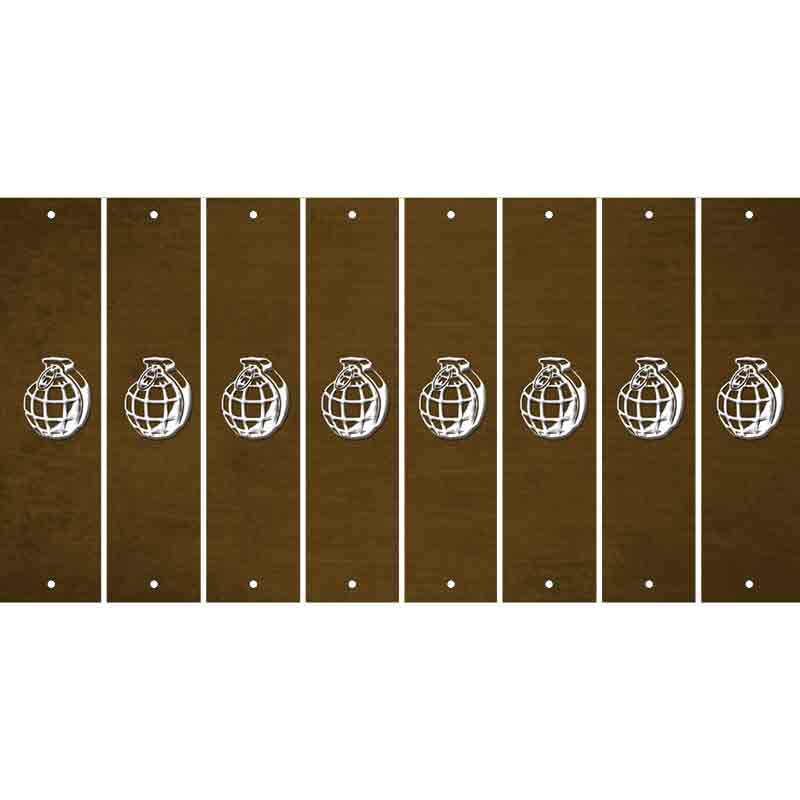 Brown Oil Rubbed Cut Fun Strips (Set of 8) HAND GRENADE