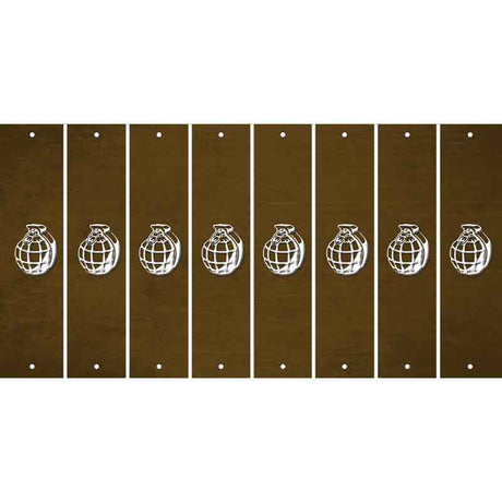 Brown Oil Rubbed Cut Fun Strips (Set of 8) HAND GRENADE