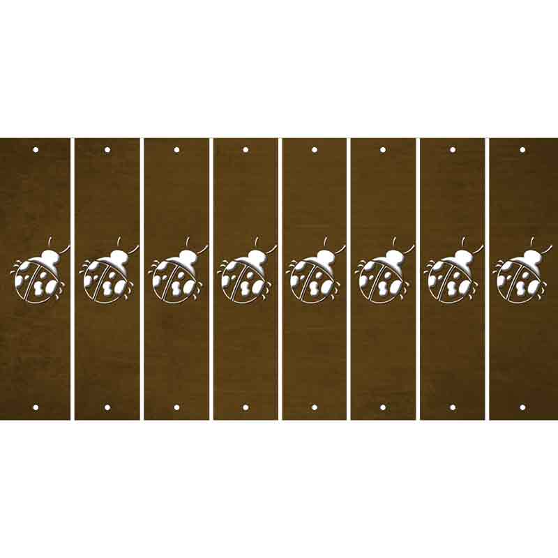 Brown Oil Rubbed Cut Fun Strips (Set of 8) LADYBUG