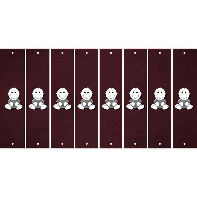 Burgundy Oil Rubbed Cut Fun Strips (Set of 8) BABY GIRL