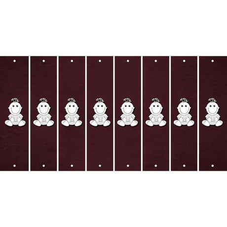 Burgundy Oil Rubbed Cut Fun Strips (Set of 8) BASEBALL