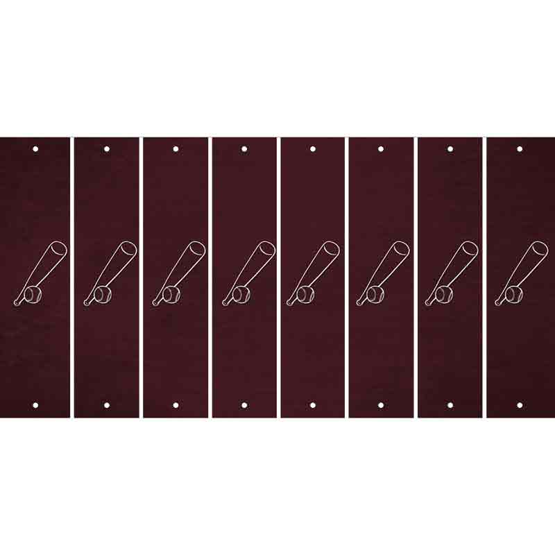 Burgundy Oil Rubbed Cut Fun Strips (Set of 8) BASKETBALL
