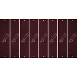 Burgundy Oil Rubbed Cut Fun Strips (Set of 8) BASKETBALL