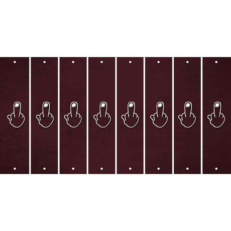 Burgundy Oil Rubbed Cut Fun Strips (Set of 8) MIDDLE FINGER
