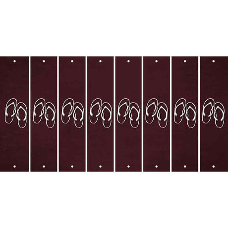 Burgundy Oil Rubbed Cut Fun Strips (Set of 8) FLIP FLOPS