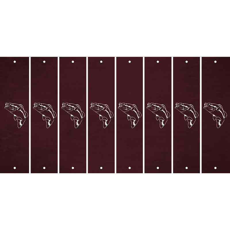 Burgundy Oil Rubbed Cut Fun Strips (Set of 8) FISH