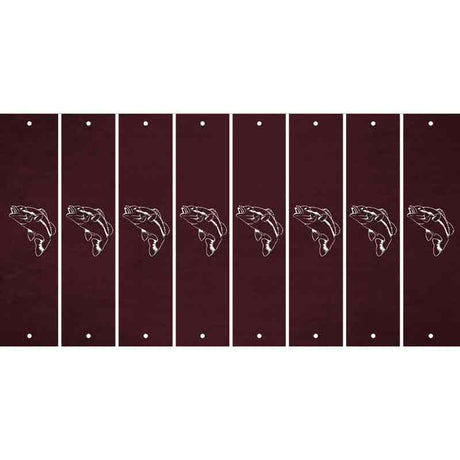 Burgundy Oil Rubbed Cut Fun Strips (Set of 8) FISH