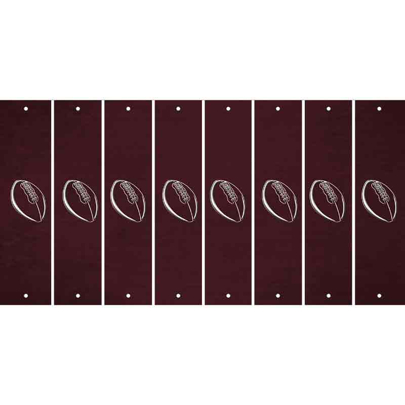 Burgundy Oil Rubbed Cut Fun Strips (Set of 8) FOOTBALL