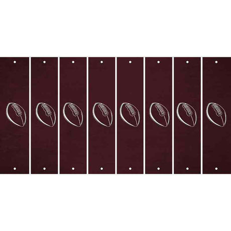 Burgundy Oil Rubbed Cut Fun Strips (Set of 8) FOOTBALL