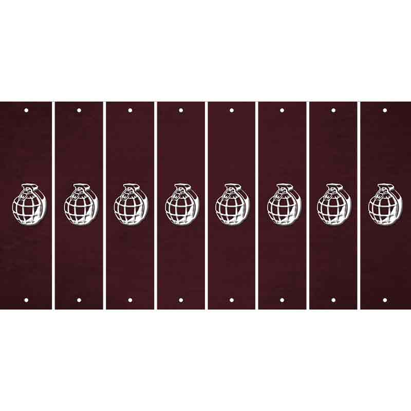 Burgundy Oil Rubbed Cut Fun Strips (Set of 8) HAND GRENADE