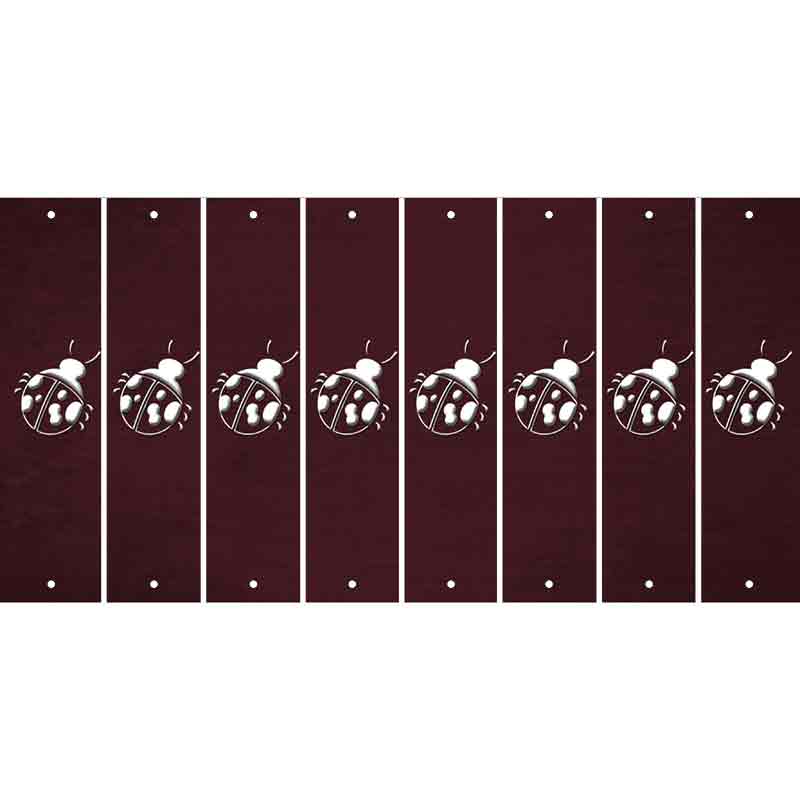 Burgundy Oil Rubbed Cut Fun Strips (Set of 8) LADYBUG