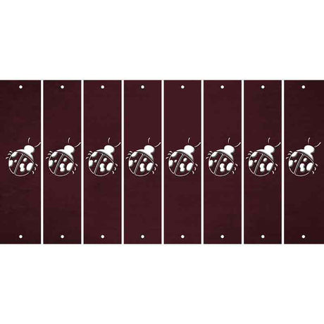 Burgundy Oil Rubbed Cut Fun Strips (Set of 8) LADYBUG