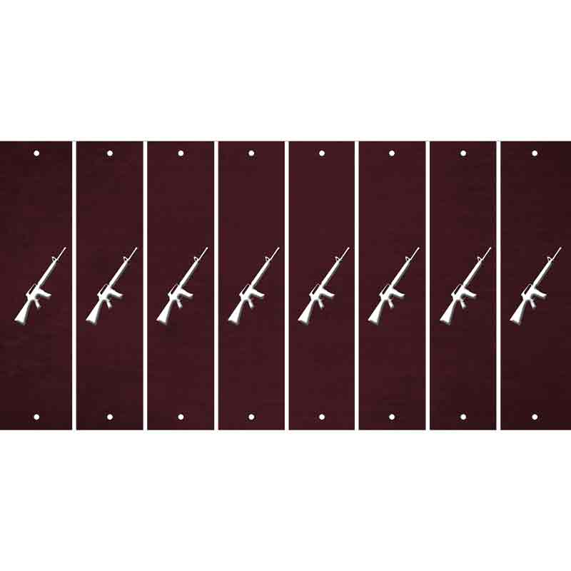Burgundy Oil Rubbed Cut Fun Strips (Set of 8) M16 RIFLE
