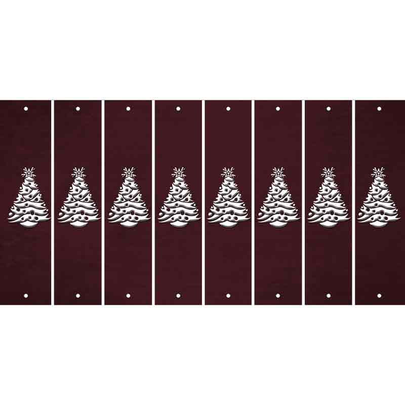 Burgundy Oil Rubbed Cut Fun Strips (Set of 8) CHRISTMAS TREE