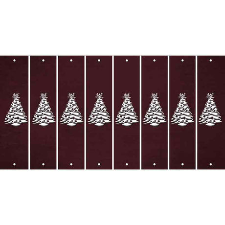 Burgundy Oil Rubbed Cut Fun Strips (Set of 8) CHRISTMAS TREE